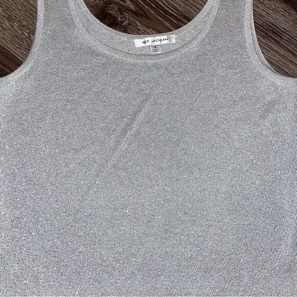 St. John sleeveless silver sweater - Picture 4 of 11